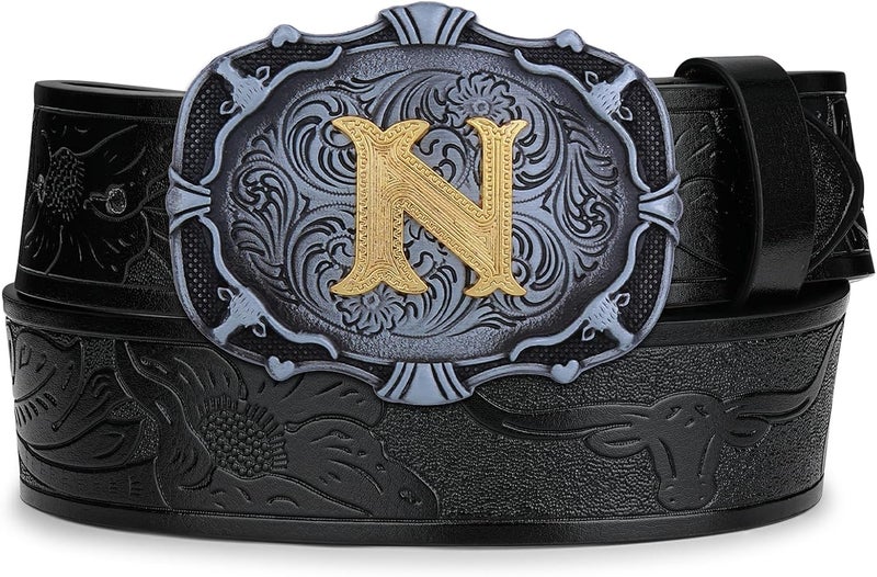 Btilasif Store Kids Western Cowboy Texas Rodeo Belt Buckle for Boys Girls, Initial Letters A to Z Belt Buckles for Men - Image 2